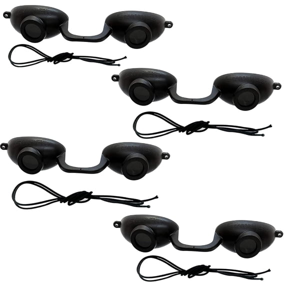 EVO FLEX Sunnies Gafas flexibles para cama de bronceado Gafas de protección ocular UV Paquete de 4 (negro) Cumple con la FDA