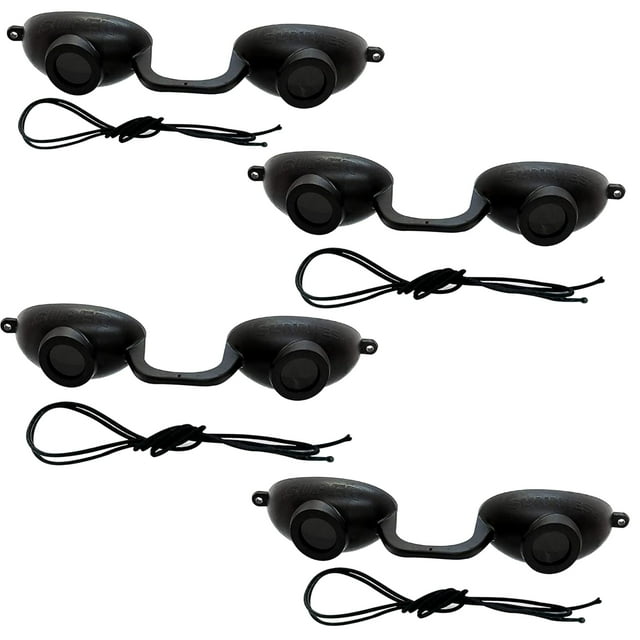 EVO FLEX Sunnies Gafas flexibles para cama de bronceado Gafas de protección ocular UV Paquete de 4 (negro) Cumple con la FDA