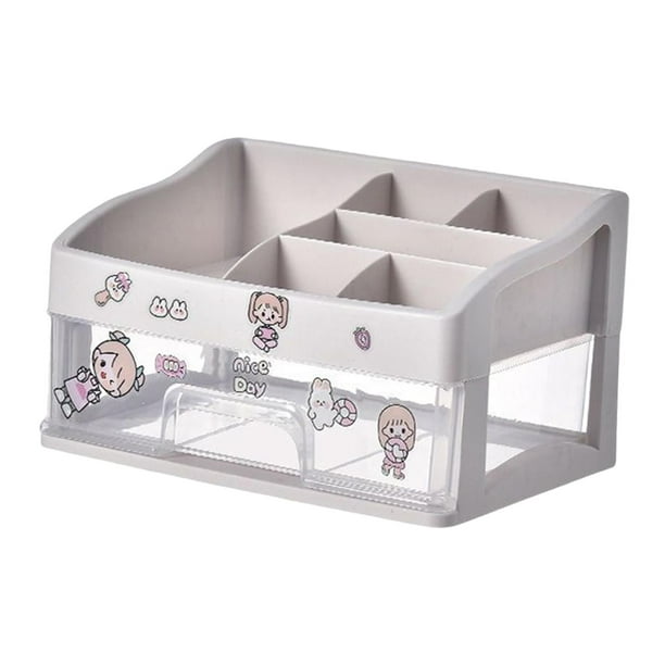 Organizador de escritorio de maquillaje con cajones, caja de almacenamiento de cosméticos de gran capacidad para dormitorios 2 capas