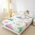 thumbnail image 4 of Feelyou Dreamy Rainbow Child Full Size Sheets, Colorful Stars Print Bed Sheets, Fairy Tale Style Sheet Sets, Lightweight Room Decor, 4-Piece, 4 of 7