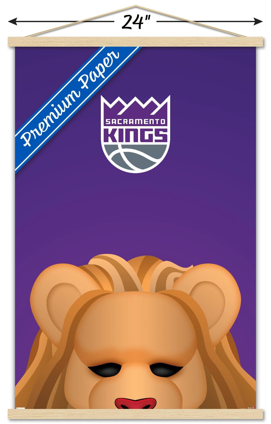 NBA Sacramento Kings - S. Preston Mascot Slamson 23 Wall Poster with Magnetic Frame, 22.375" x 34"