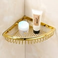 thumbnail image 3 of Corner Shower Basket Brass Shower Caddies for Bathroom Corner Caddy Bathroom Shelf Organizer Matte Black, 3 of 16