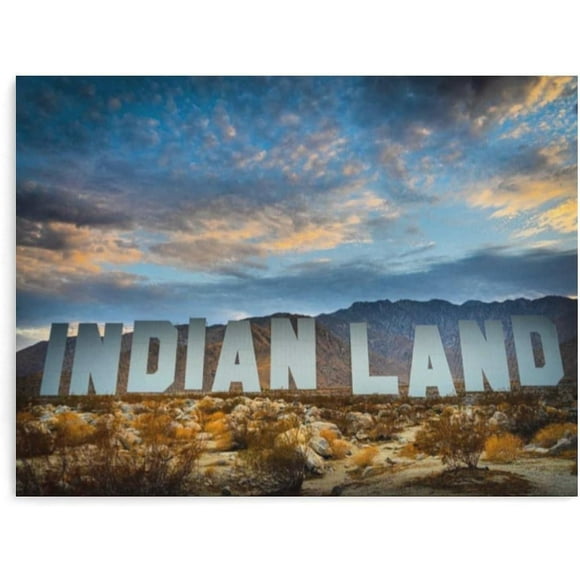 PPHAOSHO Indian Land Palm Springs Mid century Poster frameless Painting Canvas Wall Posters Art Picture Print Modern Home Decor 12x18inch