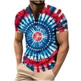 thumbnail image 3 of DODADAWANJ 4th of July Mens Tshirt Funny Tie Dye Graphic T Shirts Big and Tall Henley Neck Shirts Independence Day Short Sleeve Tops L, 3 of 6