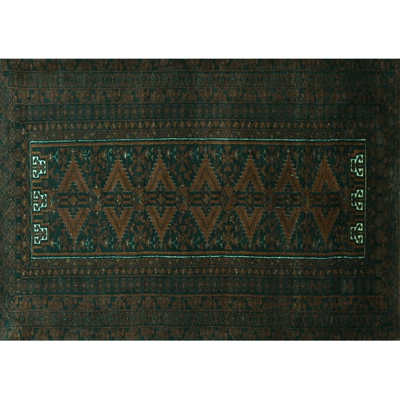 Ahgly Company Indoor Rectangle Persian Turquoise Blue Traditional Area Rugs, 4' x 6'