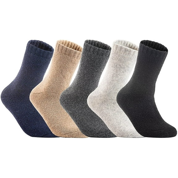 Lian LifeStyle Perfect Fit, and Cozy Women's 4 Pairs Wool Blend Crew Socks For Healthy Feet With A Wide WD Plain Size 6-9(Assorted Color)