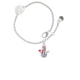 thumbnail image 2 of Delight Jewelry Silvertone Snowman with Red Scarf Silver-tone Rose Link Chain Bracelet, 6.25"+1.75" Extender, 2 of 4