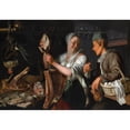thumbnail image 3 of Peter Wtewael 24x18 Black Modern Framed Museum Art Print Titled - Kitchen Scene (1620s), 3 of 5