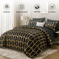 thumbnail image 2 of Flymme Black Gold Comforter Set Queen Size 7 Pieces Bed in a Bag Hexagon Comforter Set with Sheets Luxury Geometric Bedding Sets for Adults Teens, 2 of 8