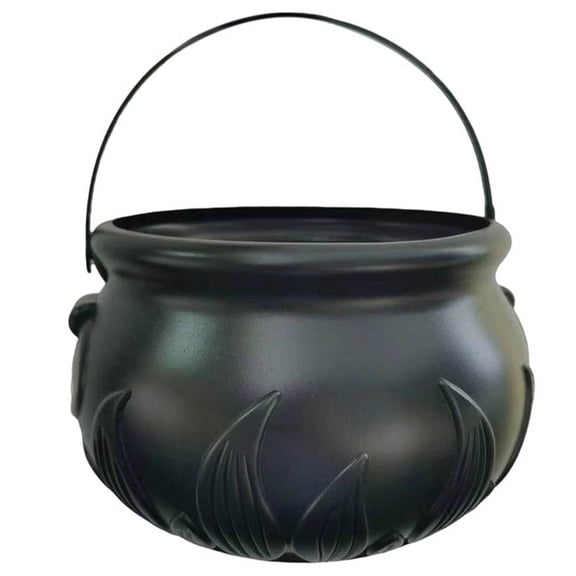 Black Cauldron Kettle Halloween Candy Bowl, Witch Cauldron Pot Bucket for Halloween Decorations Trick or Treat Party Supplies