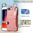 thumbnail image 2 of Allytech Wallet Case for iPhone 8 Plus/7 Plus, [Card Slot] [Ring Buckle] [Adjustable Wristband with Snap Buckles] Premium PU Leather Kickstand Shockproof Case Cover for Women Men - Pink, 2 of 10