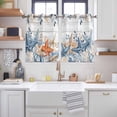 thumbnail image 2 of Blue Coastal Kitchen Curtains Window Panels, Summer Beach Starfish Weeping Eucalyptus Wooden Insulated Window Treatment Curtain, Grommet Curtains for Bedroom/Living Room/Bathroom, 2 Piece 52"Wx45"L, 2 of 8