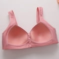 thumbnail image 6 of VISALY Front Closure Bras for Women, New Breathable Hole Cup Front Button Mother Underwear Summer Gathering Back with out Ring Adjustment Large Size Bra, Wireless Bra, Bras (Pink, 95), 6 of 10