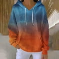 thumbnail image 2 of QTBIUQ Women Printing Blouses Long Sleeve Pockets Casual Fashion Hooded Sweatshirt Orange, 2 of 5