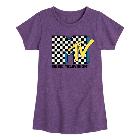MTV - Checker Logo - Toddler And Youth Girls Short Sleeve Graphic T-Shirt