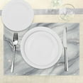 thumbnail image 3 of Ambesonne Grey Place Mats Set of 4, Modern Marble Print Star Lines, Standard Size, Pale Purpleblue Pearl, 3 of 5
