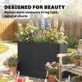 thumbnail image 4 of Outsunny Tall Rectangular Planter Box with Removable Liner, Drainage Holes, PE Wicker Large Planter for Indoor Outdoor Plants, Flowers, Black, 4 of 9