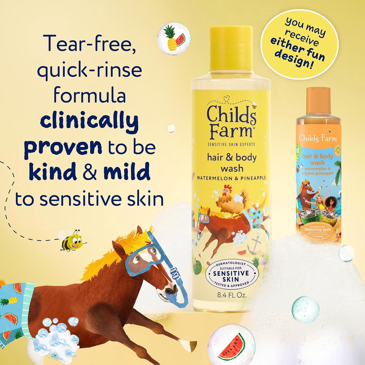 Childs Farm Hair & Body Wash, Watermelon & Pineapple, 16.9 fl oz
