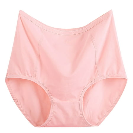 MuZeFu Underwear for Women Briefs Women s Solid Plus Size Underwear High Waist Leak Proof Cotton Crotch Shorts Underwear Panties