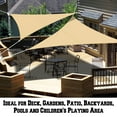 thumbnail image 5 of Sunrise Outdoor Sun Shade Sail 12'x12'x12' Triangle UV Top Cover Canopy - Beige, 5 of 10