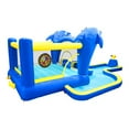 thumbnail image 3 of 6 in 1 Inflatable Slide Water Park, Trampoline Bouncing House for Kids, Outdoor Garden with Dolphin Sprinkler & Target Games & Water Gun & Basketball, 3 of 8