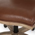 thumbnail image 3 of Oakes French Country Upholstered Swivel Office Chair, Cognac Brown and Natural, 3 of 9