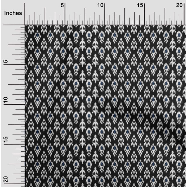 oneOone Cotton Silk Fabric Ethnic Ikat Print Sewing Fabric BTY 42 Inch Wide