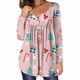 thumbnail image 1 of Puntoco Mujer Casual Navidad Impreso Jersey Cuello Redondo Manga Larga Botones Blusa tops Puntoco Puntoco-2323, 1 of 6