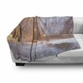 thumbnail image 3 of Winter Soft Flannel Fleece Blanket, Winter Night Scenery with Frozen Trees and Snowy Road Landscape Photography Print, Cozy Plush for Indoor and Outdoor Use, 70" x 90", Salmon White, by Ambesonne, 3 of 6
