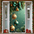 thumbnail image 5 of Decorative Design Christmas Banner Gold Ornaments Green Bow for Holiday Decoration Festive Party Indoor Celebration, 5 of 9