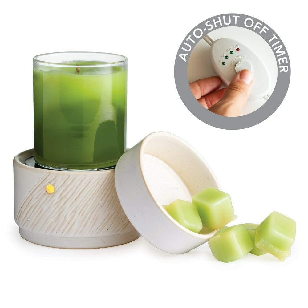 CANDLE WARMERS ETC 2in1 Deluxe Candle and Wax Fragrance Warmer, White