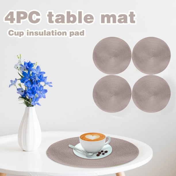 38cm Tableware Placemat Non-Slip Insulated Mat Round Woven Placemat 4PCS