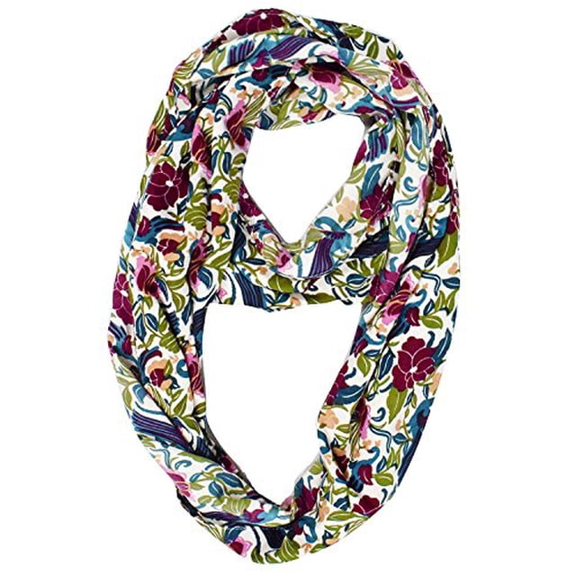 Peach Couture Sheer Bird Print Scarves For Women Infinity Scarf Circle Loops