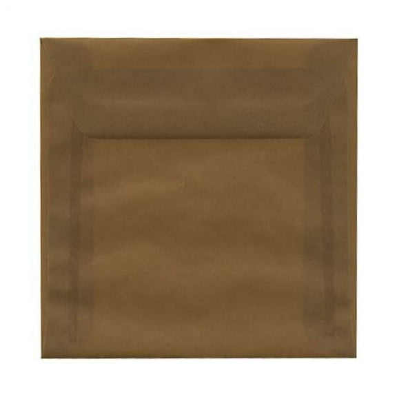 JAM Paper 6 x 6 Translucent Envelopes, Earth Brown, 25/Pack