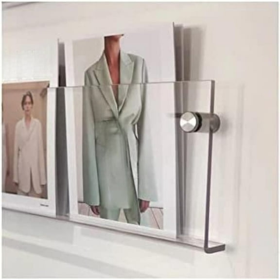 2-Pack Clear Acrylic Magazine Holder, 24 Inch, for Brochures, Records, Office and Living Room