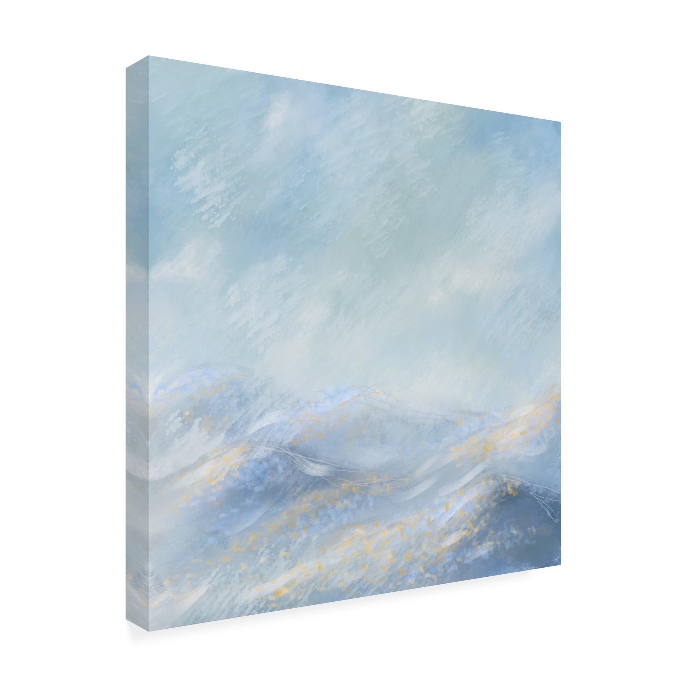 Canvas Wall Art - Line and Brush 'Rolling Blue Mountains' Wall Art for Living Room, Bedroom, or Office Décor by Trademark Fine Art - 35 x 35 Inches