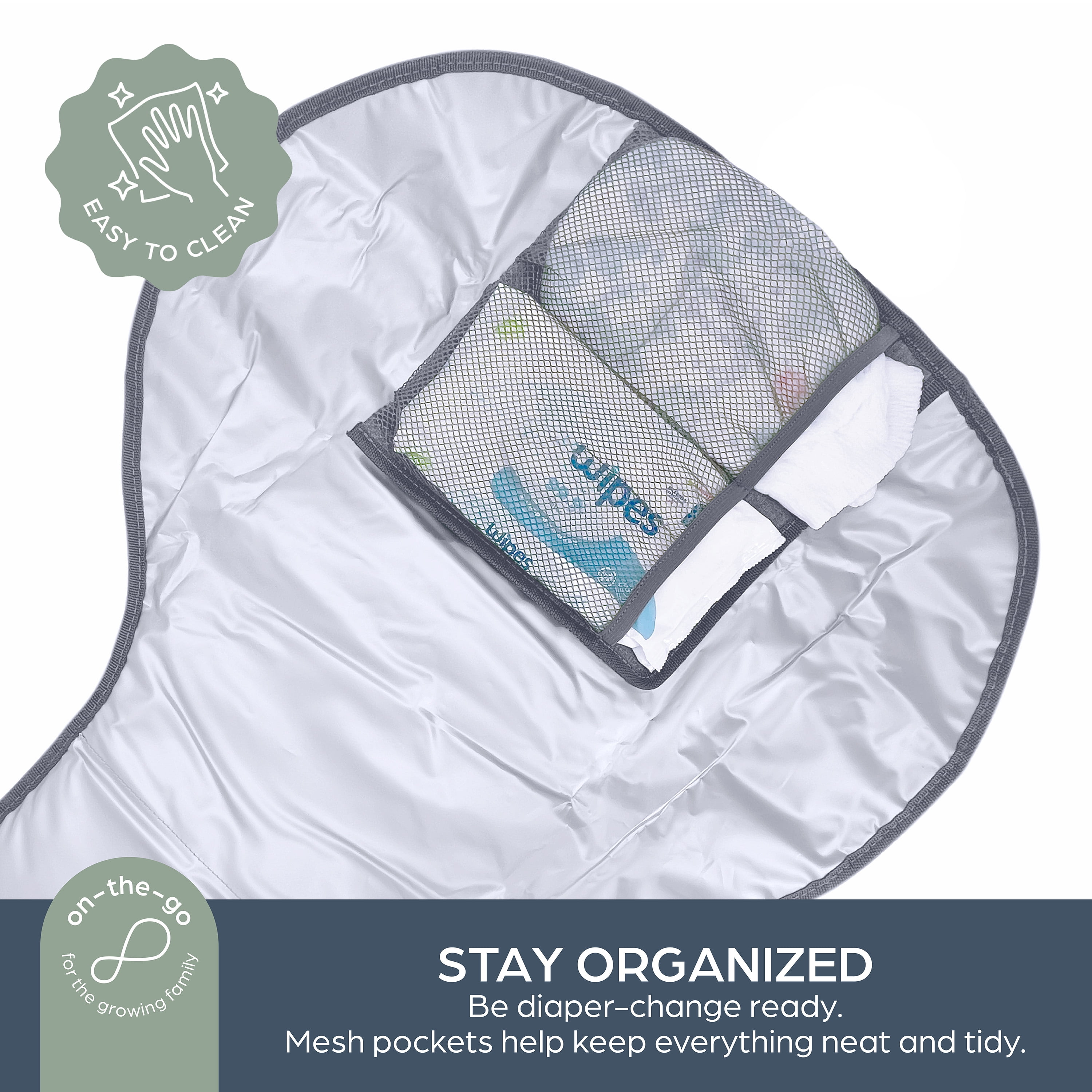Dreambaby Fold & Go Portable Diaper Changing Pad with Pockets for Diapers & Wipes