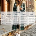 thumbnail image 4 of Jewelreauty Womens Plaid Long Overcoats, Hooded Long Sleeve Wool Blend Peacoat Calf Length Winter Fall Jackets (S, Green), 4 of 7