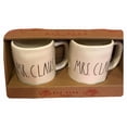thumbnail image 1 of Rae Dunn Large Letter Ceramic Christmas Mr. and Mrs. Claus Coffee Mugs Set of 2, 1 of 3