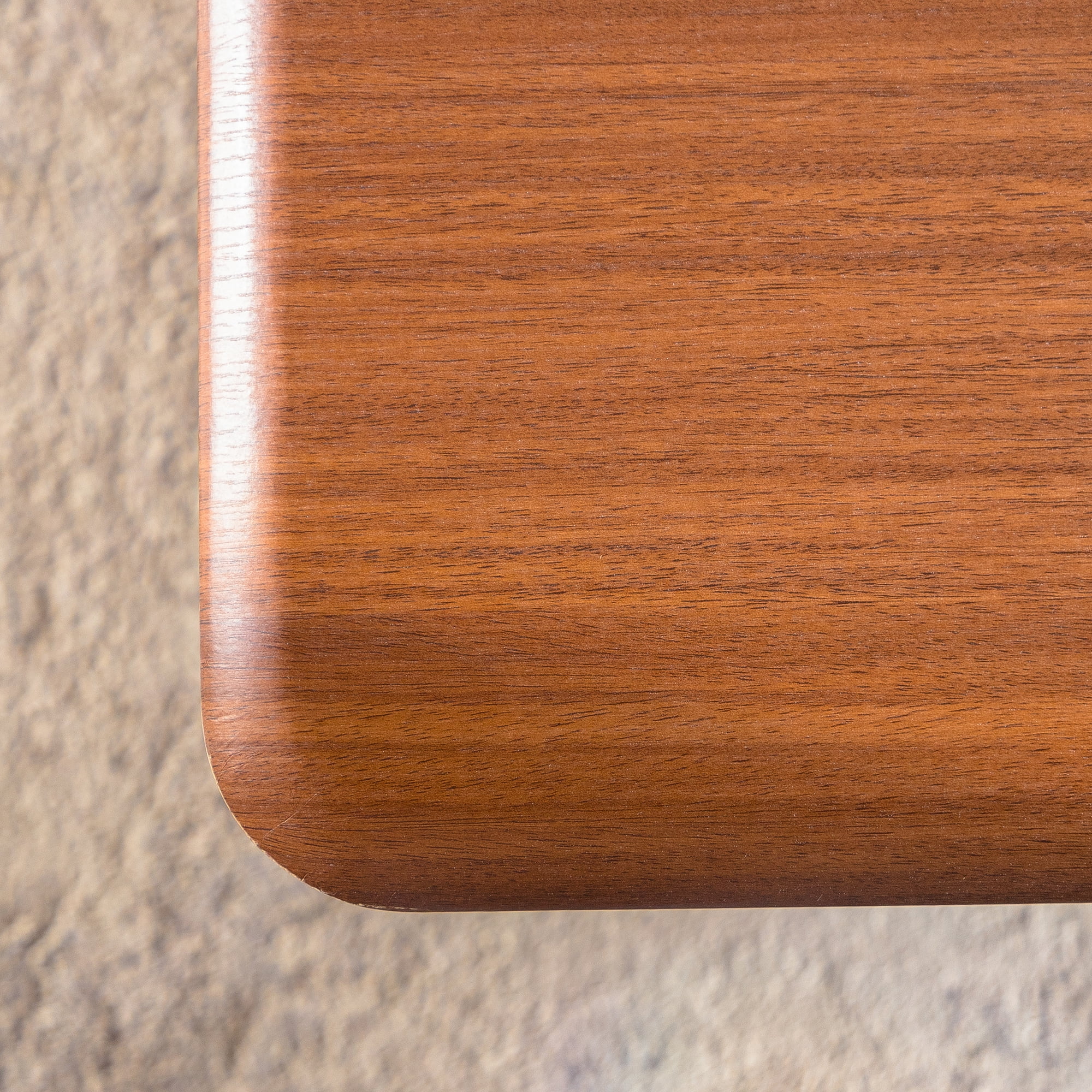 Leumius Rectangular Wood Coffee Table, Modern Minimalist Coffee Table with U-Shaped Legs, Walnut Finish Low Center Table for Living Room, Mid-Century Cocktail Table for Home Office