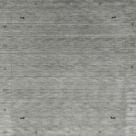Ahgly Company Indoor Square Contemporary Dark Gray Abstract Area Rugs, 7' Square