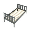thumbnail image 5 of Twin Size Platform Bed with Headboard and Footboard,Solid Pinewood Bed Frame with Wood Slats Support,11.4" Under Bed Storage Space,No Box Spring Needed,Noise Free for Dorm Bedroom, 5 of 7