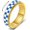 Gold, variant on Checkered Fidget Ring For Women - Blue Chessboard Design Band Rings & Stacking Spinner Rings, Stainless Steel Spinning Ring Anti- for Adults