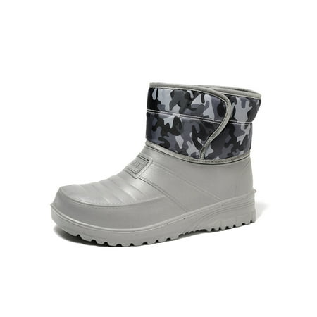 

Ritualay Mens Winter Snow Boot Plush Lined Hiking Bootie Waterproof Boots Platform EVA Warm Booties Womens Unisex Insulated Outdoor Shoes Gray 7