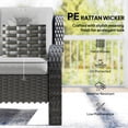 thumbnail image 4 of Outsunny 3 Seater Outdoor Sofa with Cushions Rattan Patio Couch Light Grey, 4 of 10