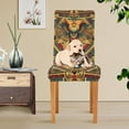 thumbnail image 4 of Yayeee 2 Pack Dining Chair Covers Stretch Parson Chairs Slipcovers Seat Protector, Retro Abstract Eagle, 4 of 6