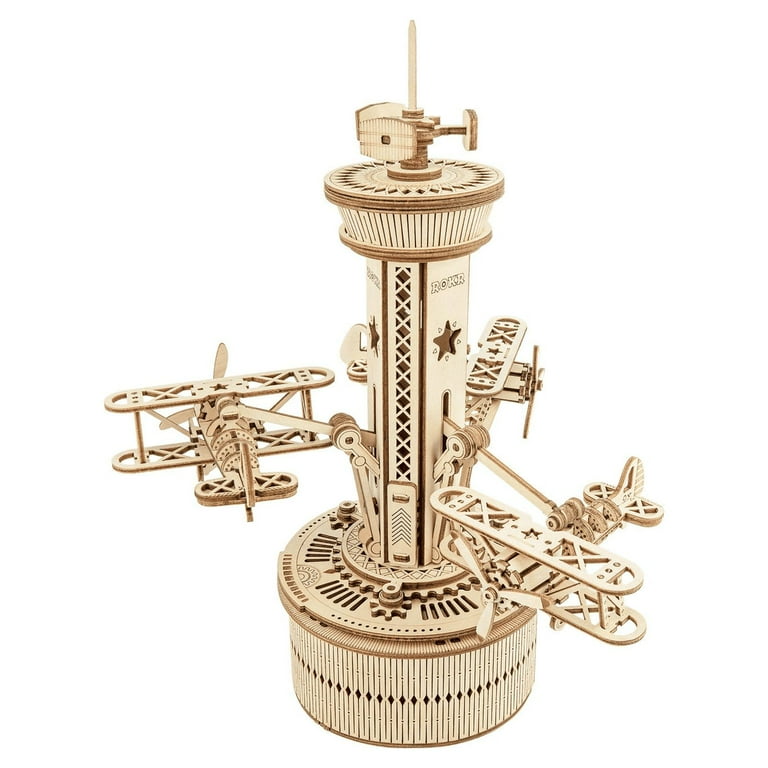 ROKR 3D Wooden Puzzle, Mechanical Music Box, DIY Aircraft