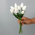 thumbnail image 2 of Fymlhomi 10pcs Artificial Tulips Fake Flowers, Spring Decoration Mother's Day Tulips, Kitchen Office Wedding Flower Bouquets Flower Arrangements, Wedding Centerpieces for Tables, 2 of 5