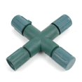 thumbnail image 1 of Novelty Lights Coaxial String Light X-Connector, Green Weather-Tight 3-Way Splitter for Coax LED Mini & C7 Strings, Indoor/Outdoor Use, 1 of 5