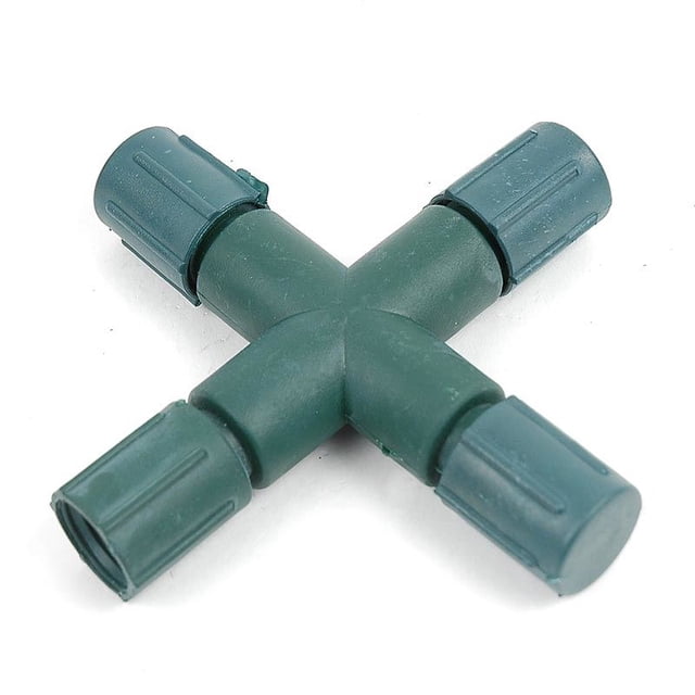 Novelty Lights Coaxial String Light X-Connector, Green Weather-Tight 3-Way Splitter for Coax LED Mini & C7 Strings, Indoor/Outdoor Use